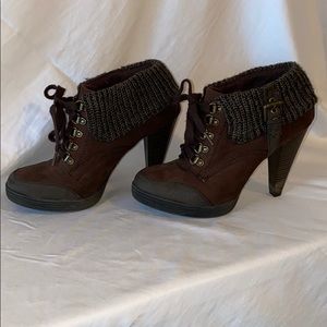 Dark brown booties